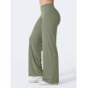 imageYEOREO Womens Low Rise Straight Leggings Bottoms Workout No Front Seam 315 Wide Leg VitaWeave Gym Yoga PantsArmy Green