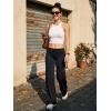 imageYEOREO Womens Low Rise Straight Leggings Bottoms Workout No Front Seam 315 Wide Leg VitaWeave Gym Yoga PantsBlack