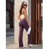 imageYEOREO Womens Low Rise Straight Leggings Bottoms Workout No Front Seam 315 Wide Leg VitaWeave Gym Yoga PantsBlackberry Purple