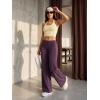 imageYEOREO Womens Low Rise Straight Leggings Bottoms Workout No Front Seam 315 Wide Leg VitaWeave Gym Yoga PantsBlackberry Purple