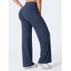 imageYEOREO Womens Low Rise Straight Leggings Bottoms Workout No Front Seam 315 Wide Leg VitaWeave Gym Yoga PantsNavy Blue