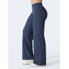 imageYEOREO Womens Low Rise Straight Leggings Bottoms Workout No Front Seam 315 Wide Leg VitaWeave Gym Yoga PantsNavy Blue