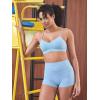 imageYEOREO Yaciny Y Back Sports Bras for Women Workout Strappy Bra V Neck Padded Spaghetti Straps Gym Yoga TopsAiry Blue