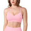 imageYEOREO Yaciny Y Back Sports Bras for Women Workout Strappy Bra V Neck Padded Spaghetti Straps Gym Yoga TopsBaby Pink