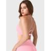 imageYEOREO Yaciny Y Back Sports Bras for Women Workout Strappy Bra V Neck Padded Spaghetti Straps Gym Yoga TopsBaby Pink