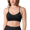 imageYEOREO Yaciny Y Back Sports Bras for Women Workout Strappy Bra V Neck Padded Spaghetti Straps Gym Yoga TopsBlack