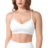 imageYEOREO Yaciny Y Back Sports Bras for Women Workout Strappy Bra V Neck Padded Spaghetti Straps Gym Yoga TopsWhite