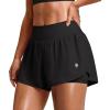 imageYEOREO Running Shorts for Women 2 in 1 High Waisted Quick Dry 4 Hafsany Workout Gym Shorts with Zip PocketBlack