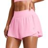 imageYEOREO Running Shorts for Women 2 in 1 High Waisted Quick Dry 4 Hafsany Workout Gym Shorts with Zip PocketCherry Blossom