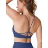 imageYEOREO Yaciny Y Back Sports Bras for Women Workout Strappy Bra V Neck Padded Spaghetti Straps Gym Yoga TopsNavy