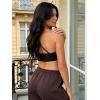 imageYEOREO Womens One Shoulder Sports Bras Workout Padded Yoga Tops One Strap Low Impact Asymmetrical Petite Claranie Crop TankBlack