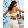 imageYEOREO Womens One Shoulder Sports Bras Workout Padded Yoga Tops One Strap Low Impact Asymmetrical Petite Claranie Crop TankMilk Yellow