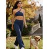 imageYEOREO Womens One Shoulder Sports Bras Workout Padded Yoga Tops One Strap Low Impact Asymmetrical Petite Claranie Crop TankNavy