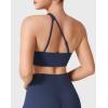imageYEOREO Womens One Shoulder Sports Bras Workout Padded Yoga Tops One Strap Low Impact Asymmetrical Petite Claranie Crop TankNavy