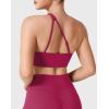imageYEOREO Womens One Shoulder Sports Bras Workout Padded Yoga Tops One Strap Low Impact Asymmetrical Petite Claranie Crop TankRuby Red