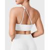 imageYEOREO Womens One Shoulder Sports Bras Workout Padded Yoga Tops One Strap Low Impact Asymmetrical Petite Claranie Crop TankWhite