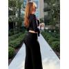 imageYEOREO VitaWeave Straight Leg Leggings Women Fold Over Wide Leg Pants 315 Eddiy Casual Gym Workout SweatpantsBlack