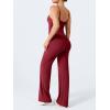 imageYEOREO VitaWeave Jumpsuits for Women Wide Leg Sleeveless Adjustable Strap Romper Square Neck Yoga Workout BodyconAnchor Red