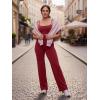 imageYEOREO VitaWeave Jumpsuits for Women Wide Leg Sleeveless Adjustable Strap Romper Square Neck Yoga Workout BodyconAnchor Red
