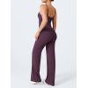 imageYEOREO VitaWeave Jumpsuits for Women Wide Leg Sleeveless Adjustable Strap Romper Square Neck Yoga Workout BodyconBlack Berry Purple