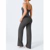 imageYEOREO VitaWeave Jumpsuits for Women Wide Leg Sleeveless Adjustable Strap Romper Square Neck Yoga Workout BodyconDark Gray