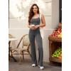 imageYEOREO VitaWeave Jumpsuits for Women Wide Leg Sleeveless Adjustable Strap Romper Square Neck Yoga Workout BodyconDark Gray