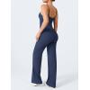 imageYEOREO VitaWeave Jumpsuits for Women Wide Leg Sleeveless Adjustable Strap Romper Square Neck Yoga Workout BodyconNavy Blue
