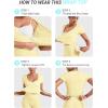 imageYEOREO Women Pilates Wrap Top Short Sleeve Tie Ballet Shirt Denaiy Y2k Deep V Neck Yoga Workout TopsPale Yellow