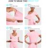 imageYEOREO Women Pilates Wrap Top Short Sleeve Tie Ballet Shirt Denaiy Y2k Deep V Neck Yoga Workout TopsPink