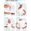 imageYEOREO Women Pilates Wrap Top Short Sleeve Tie Ballet Shirt Denaiy Y2k Deep V Neck Yoga Workout TopsWhite