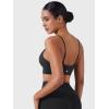 imageYEOREO Sports Bras for Women V Neck Adjustable Thin Straps Padded Workout Yoga Top Basic Wireless CamisoleBlack