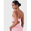 imageYEOREO Sports Bras for Women V Neck Adjustable Thin Straps Padded Workout Yoga Top Basic Wireless CamisoleLight Pink