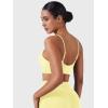 imageYEOREO Sports Bras for Women V Neck Adjustable Thin Straps Padded Workout Yoga Top Basic Wireless CamisoleMilk Yellow