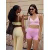 imageYEOREO Sports Bras for Women V Neck Adjustable Thin Straps Padded Workout Yoga Top Basic Wireless CamisoleMilk Yellow