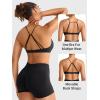 imageYEOREO Women Sports Bra Jocelyna Sliding Back Straps Twist Front Criss Cross Light Support Strappy Padd Workout BraletteBlack