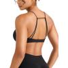 imageYEOREO Women Sports Bra Jocelyna Sliding Back Straps Twist Front Criss Cross Light Support Strappy Padd Workout BraletteBlack