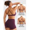 imageYEOREO Women Sports Bra Jocelyna Sliding Back Straps Twist Front Criss Cross Light Support Strappy Padd Workout BraletteBlack Cherry
