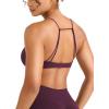 imageYEOREO Women Sports Bra Jocelyna Sliding Back Straps Twist Front Criss Cross Light Support Strappy Padd Workout BraletteBlack Cherry