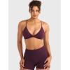 imageYEOREO Women Sports Bra Jocelyna Sliding Back Straps Twist Front Criss Cross Light Support Strappy Padd Workout BraletteBlack Cherry
