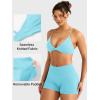 imageYEOREO Women Sports Bra Jocelyna Sliding Back Straps Twist Front Criss Cross Light Support Strappy Padd Workout BraletteLight Blue