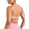 imageYEOREO Women Sports Bra Jocelyna Sliding Back Straps Twist Front Criss Cross Light Support Strappy Padd Workout BralettePink