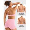 imageYEOREO Women Sports Bra Jocelyna Sliding Back Straps Twist Front Criss Cross Light Support Strappy Padd Workout BralettePink