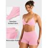 imageYEOREO Women Sports Bra Jocelyna Sliding Back Straps Twist Front Criss Cross Light Support Strappy Padd Workout BralettePink