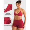imageYEOREO Women Sports Bra Jocelyna Sliding Back Straps Twist Front Criss Cross Light Support Strappy Padd Workout BraletteRed