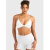 imageYEOREO Women Sports Bra Jocelyna Sliding Back Straps Twist Front Criss Cross Light Support Strappy Padd Workout BraletteWhite