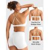 imageYEOREO Women Sports Bra Jocelyna Sliding Back Straps Twist Front Criss Cross Light Support Strappy Padd Workout BraletteWhite