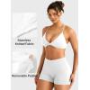imageYEOREO Women Sports Bra Jocelyna Sliding Back Straps Twist Front Criss Cross Light Support Strappy Padd Workout BraletteWhite