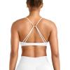 imageYEOREO Women Sports Bra Jocelyna Sliding Back Straps Twist Front Criss Cross Light Support Strappy Padd Workout BraletteWhite