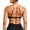 imageYEOREO Women Sports Bra Jocelyna Sliding Back Straps Twist Front Criss Cross Light Support Strappy Padd Workout BraletteBlack