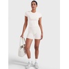 image:imageYEOREO Ease Women Workout Tops Slim Fitted Crewneck Short Sleeve Shirts Casual Stretchy Running Gym Yoga Crop TopWhite